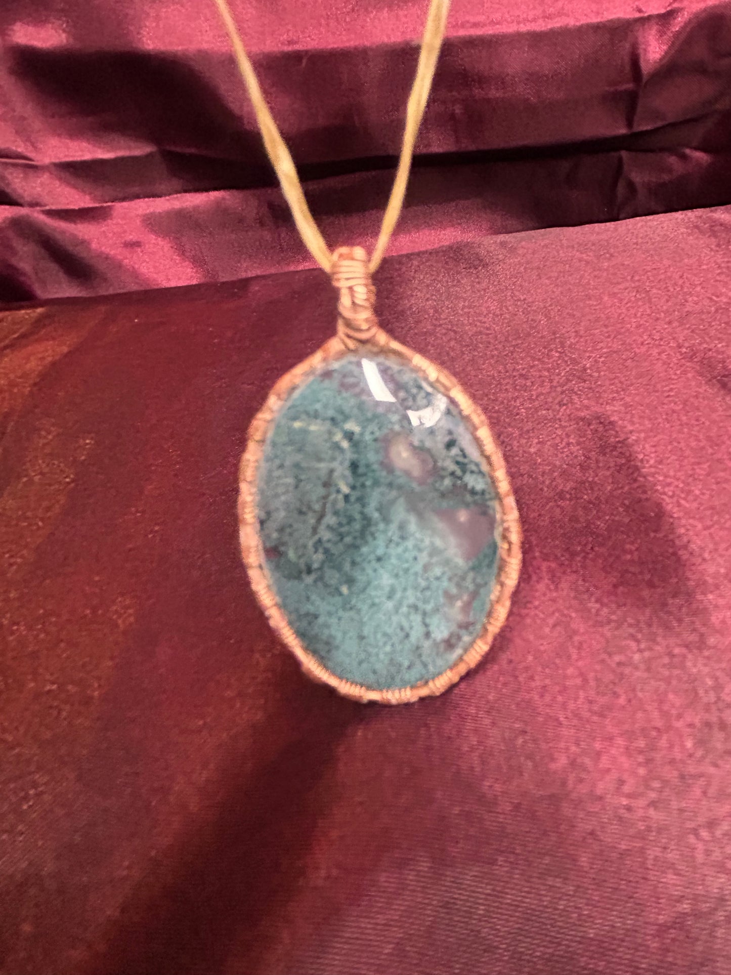 Available now, Handcut Moss Agate