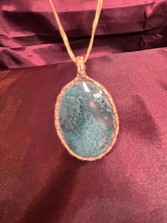 Available now, Handcut Moss Agate